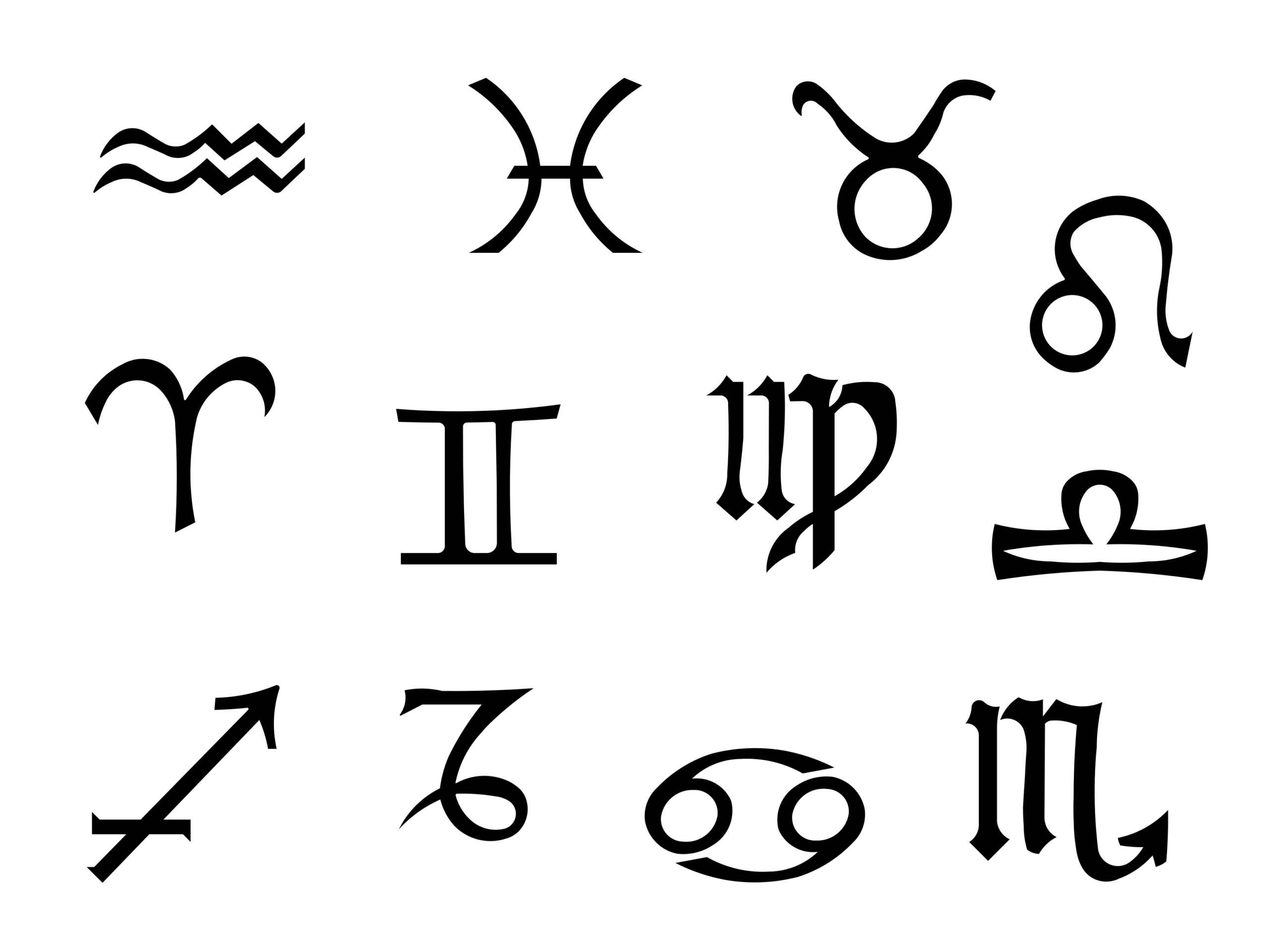 Знаки зодиака схематично картинка